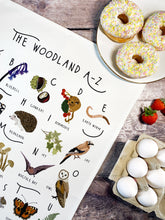 Load image into Gallery viewer, Woodland A-Z Tea Towel