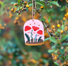 Load image into Gallery viewer, Mushroom Bell Jar Christmas Decoration