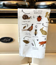 Load image into Gallery viewer, Woodland A-Z Tea Towel