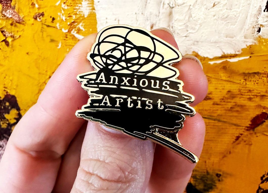 Out Of Ink Podcast 'Anxious Artist' Enamel Pin