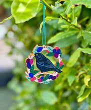 Load image into Gallery viewer, Blackbird & Blackberries Christmas Decoration
