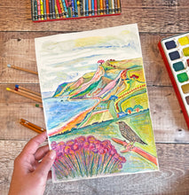 Load image into Gallery viewer, Sea Thrift at Eype Beach Original Painting