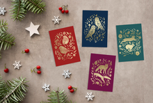 Load image into Gallery viewer, Pack of 4 Foiled Christmas Cards