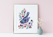 Load image into Gallery viewer, Blackbird & blackberries Print