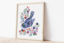 Load image into Gallery viewer, Blackbird & blackberries Print