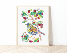Load image into Gallery viewer, Dunnock & Raspberries Print