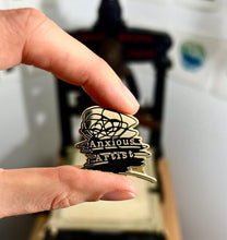 Load image into Gallery viewer, Out Of Ink Podcast 'Anxious Artist' Enamel Pin
