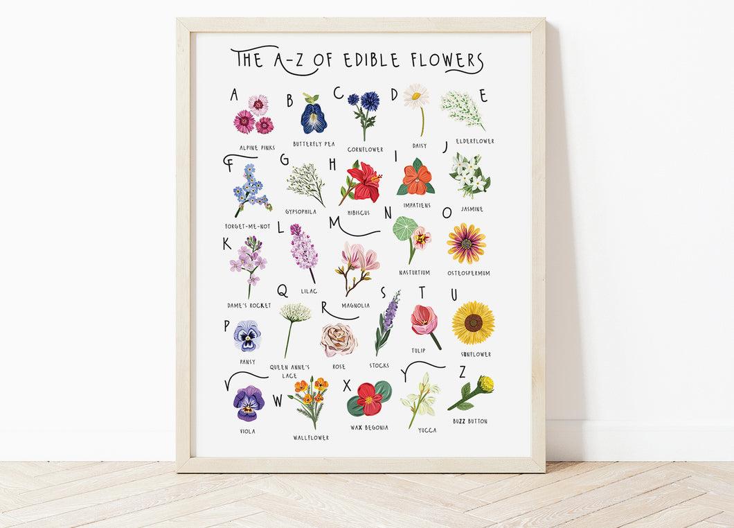 A-Z of Edible Flowers Poster