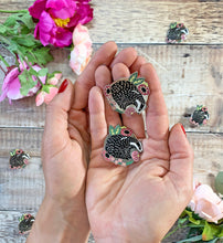 Load image into Gallery viewer, Badger &amp; The Flowers Enamel Pin
