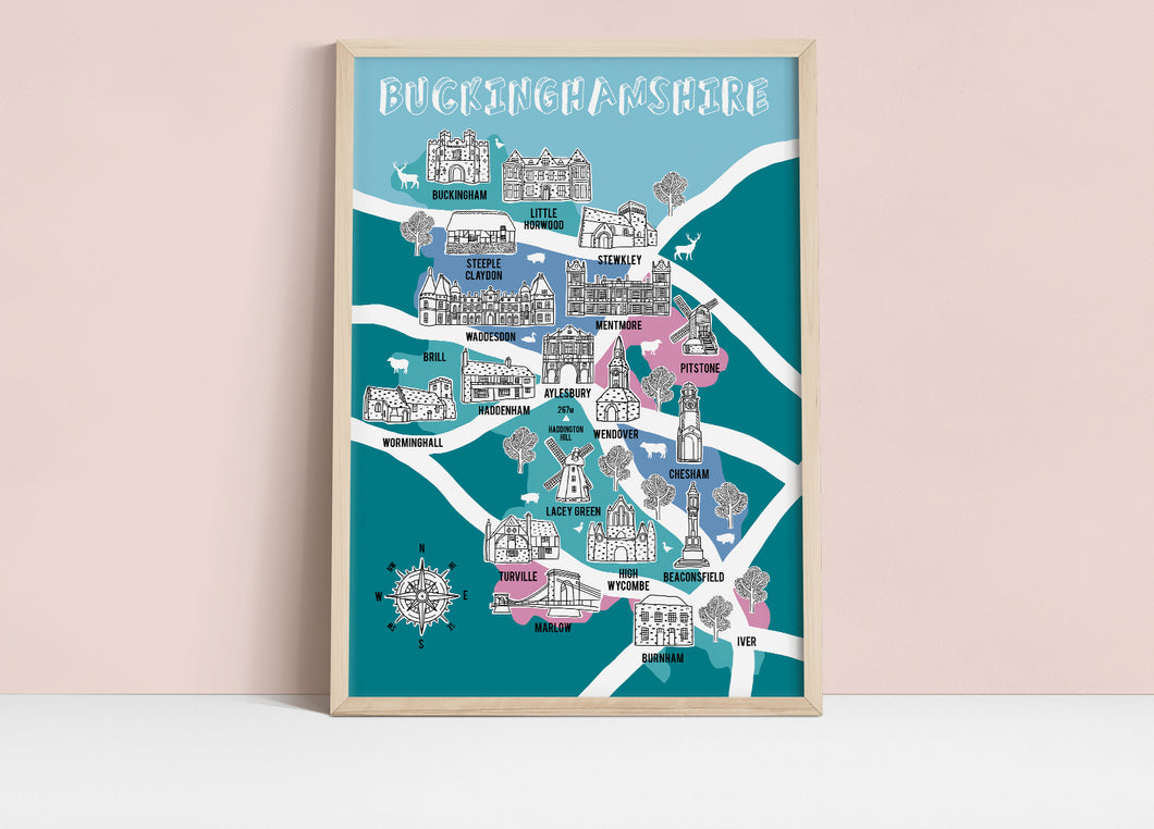 Buckinghamshire Illustrated Map