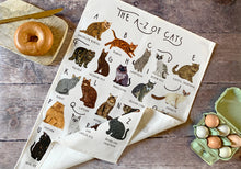 Load image into Gallery viewer, A-Z of Cats Tea Towel
