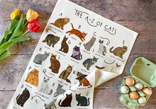Load image into Gallery viewer, A-Z of Cats Tea Towel