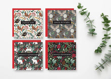 Load image into Gallery viewer, Pack of 4 Patterned Christmas Cards