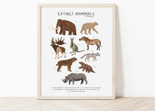 Load image into Gallery viewer, Extinct Mammals Print