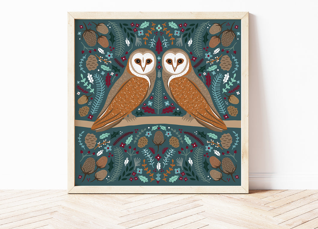 Folk Owl Print