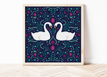 Load image into Gallery viewer, Folk Swans Print