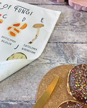 Load image into Gallery viewer, A-Z of Fungi Tea Towel
