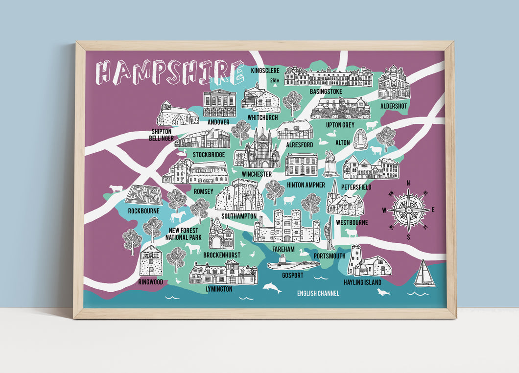 Hampshire Illustrated Map