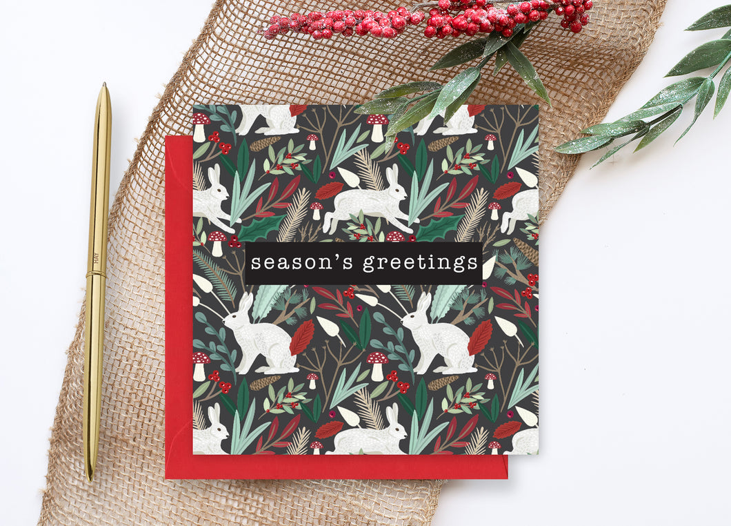Snow Hare Christmas Card