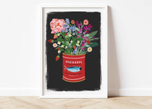 Load image into Gallery viewer, Flower posy in a vintage Mackerel tin Print