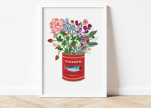 Load image into Gallery viewer, Flower posy in a vintage Mackerel tin Print