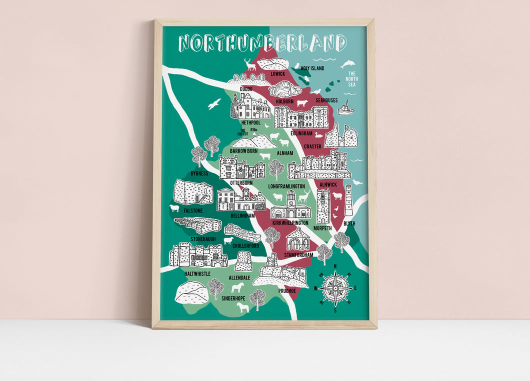 Northumberland Illustrated Map