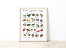 Load image into Gallery viewer, A-Z of Frogs Poster