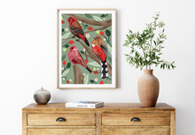 Load image into Gallery viewer, Red Birds & Strawberries Print