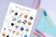 Load image into Gallery viewer, A-Z of Space Print