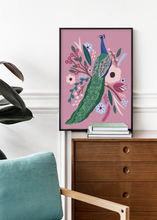 Load image into Gallery viewer, The peacock & The Peonies Print
