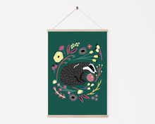 Load image into Gallery viewer, The Badger & The Flowers Print
