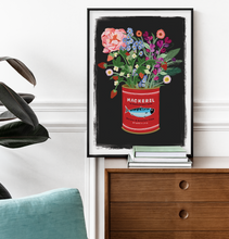 Load image into Gallery viewer, Flower posy in a vintage Mackerel tin Print

