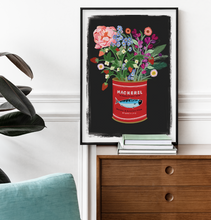Load image into Gallery viewer, Flower posy in a vintage Mackerel tin Print