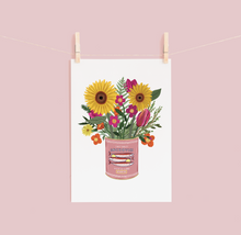 Load image into Gallery viewer, Sunflowers in a vintage Anchovies tin Print