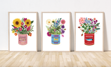 Load image into Gallery viewer, Flower posy in a vintage Mackerel tin Print