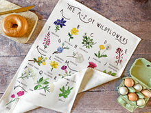 Load image into Gallery viewer, A-Z of Wildflowers Tea Towel