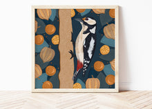 Load image into Gallery viewer, Woodpecker and Physalis Print

