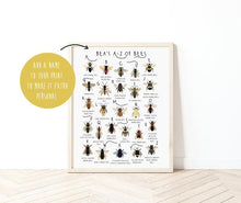 Load image into Gallery viewer, A-Z of Bees Poster