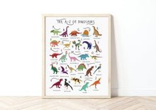 Load image into Gallery viewer, A-Z of Dinosaurs Poster