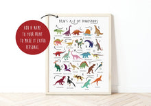 Load image into Gallery viewer, A-Z of Dinosaurs Poster