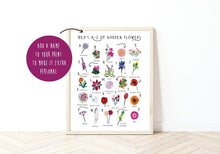 Load image into Gallery viewer, A-Z of Garden Flowers Poster