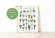 Load image into Gallery viewer, A-Z of House Plants Poster