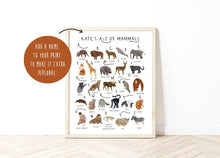 Load image into Gallery viewer, A-Z of Mammals Poster
