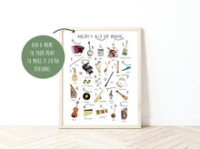 Load image into Gallery viewer, A-Z of Music Poster