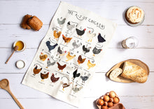 Load image into Gallery viewer, A-Z of Chickens Tea Towel