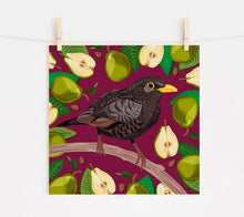 Load image into Gallery viewer, Blackbird and Pears Print
