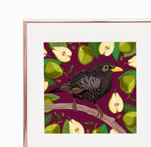Load image into Gallery viewer, Blackbird and Pears Print