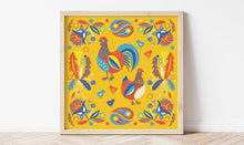 Load image into Gallery viewer, Folk Chickens Print