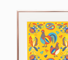 Load image into Gallery viewer, Folk Chickens Print