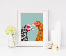 Load image into Gallery viewer, Colourful Chickens Print
